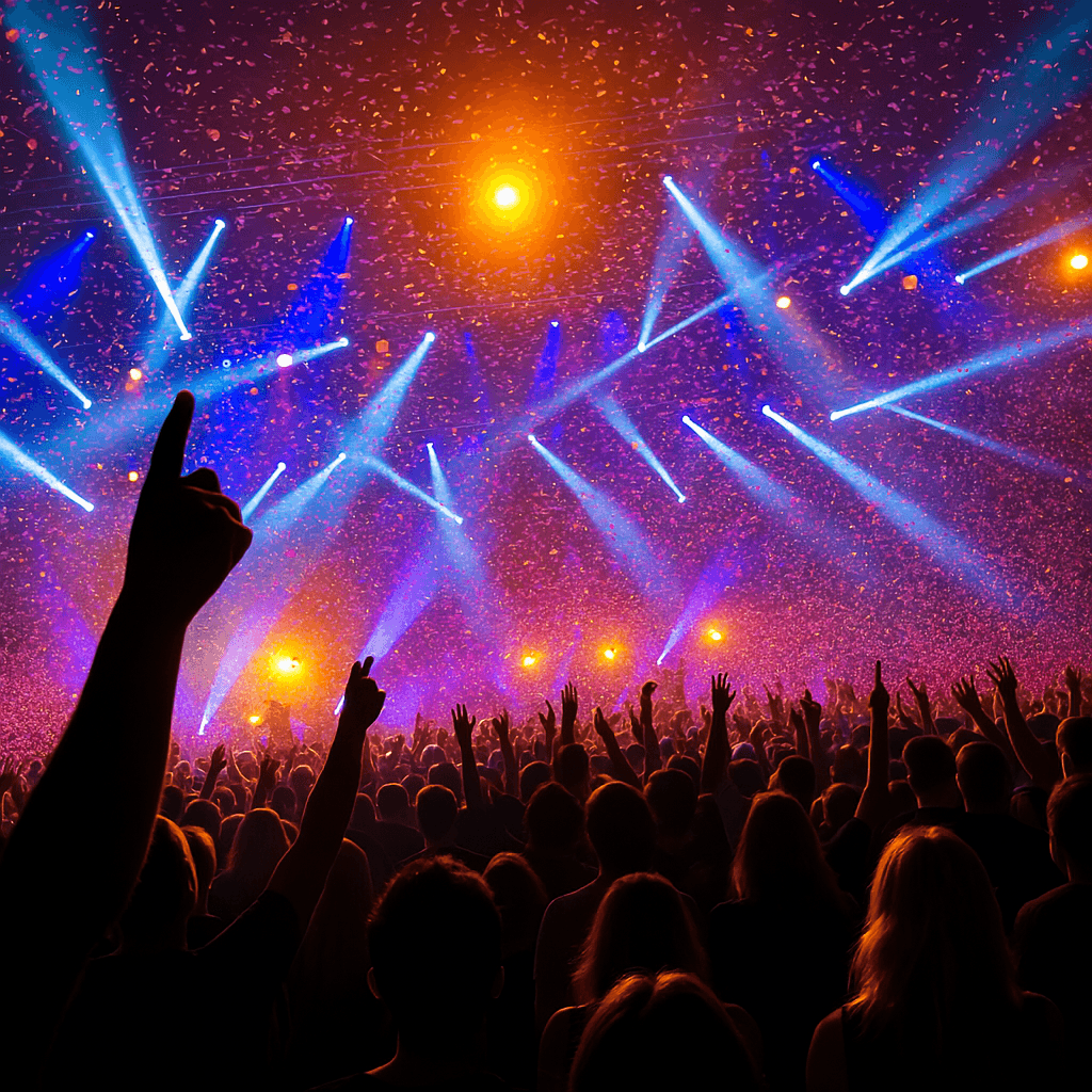 Concert with colorful lights